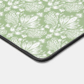 Weißes Damasken-Muster auf Salbei-grüne Monogramm Schreibtischunterlage (Ecke)