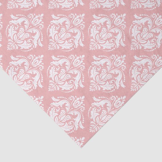 Weißes Damaskus Muster benutzerdefiniert rosa Hint Seidenpapier (Ausschnitt)