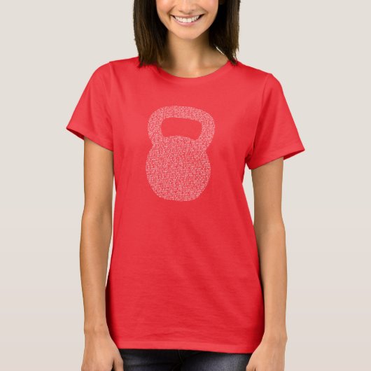 Weißes das Kettlebell der Frauen T-Shirt (Vorderseite)