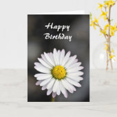 Weißes des Geburtstages schönes und gelbes Karte (Gelbe Blume)