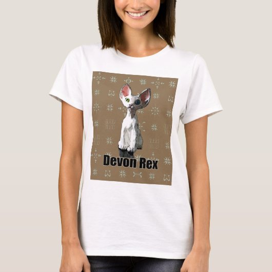 Weißes Devon Rex T-Shirt (Vorderseite)