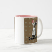 Weißes Devon Rex Zweifarbige Tasse (VorderseiteRechts)