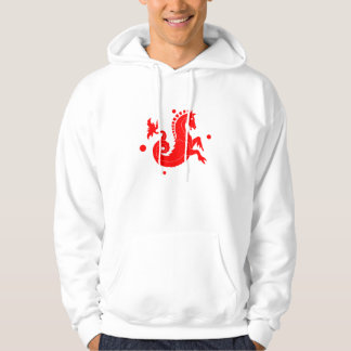 Weißes Dimonus Hooded Sweatshirt "RED Seepferd".