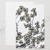 Weißes Dogwood Briefpapier (Vorne/Hinten)