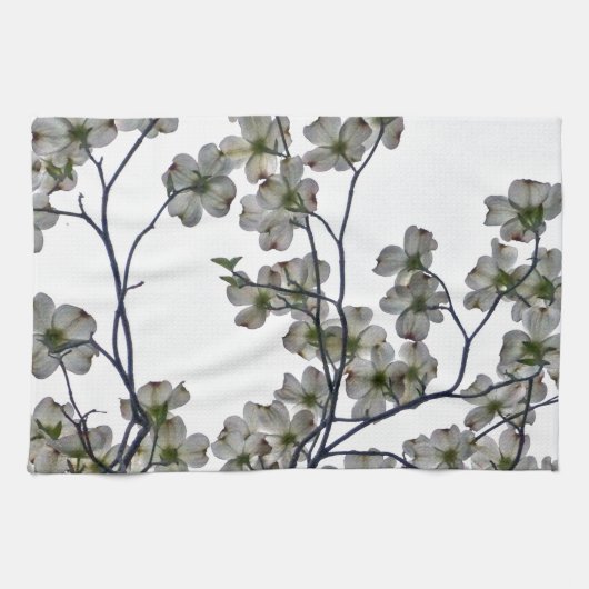 Weißes Dogwood Küchentuch (Horizontal)