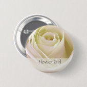 Weißes doppeltes Rose Blumen-Mädchen Button (Vorne & Hinten)