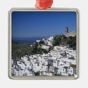 Weißes Dorf Casares, Andalusien, Spanien 2 Silbernes Ornament