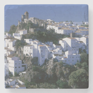 Weißes Dorf Casares, Andalusien, Spanien Steinuntersetzer