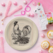 Weißes Dorking-Hahn aus dem 19. Jahrhundert Pappteller (Party)