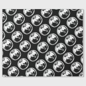 Weißes Drachenpapier mit schwarzer Matte Geschenkpapier (Flach)