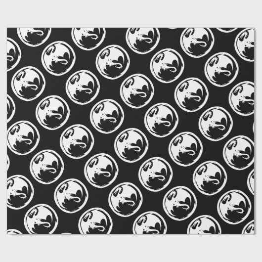 Weißes Drachenpapier mit schwarzer Matte Geschenkpapier (Flach)