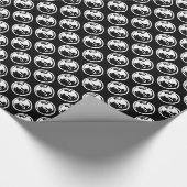 Weißes Drachenpapier, schwarz matt, Umhüllungspapi Geschenkpapier (Ecke)