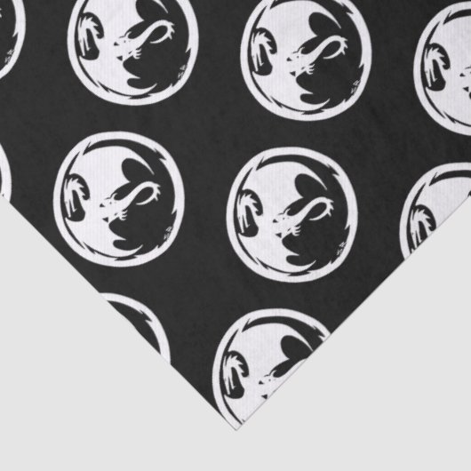 Weißes Dragon Schwarzpapier-Medium Seidenpapier (Detail)