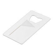 Weißes Dreieck-Zahnputzfahne Geldbeutel Flaschenöffner (Rückseite Schrägansicht)