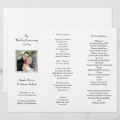 Weißes dreiteiliges Fotovorlage Hochzeitsprogramm (Vorne/Hinten)