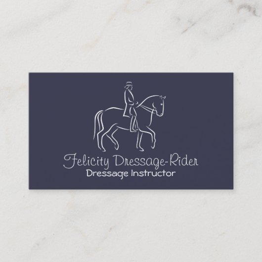 Weißes Dressage piaffe Logo Visitenkarte (Vorderseite)