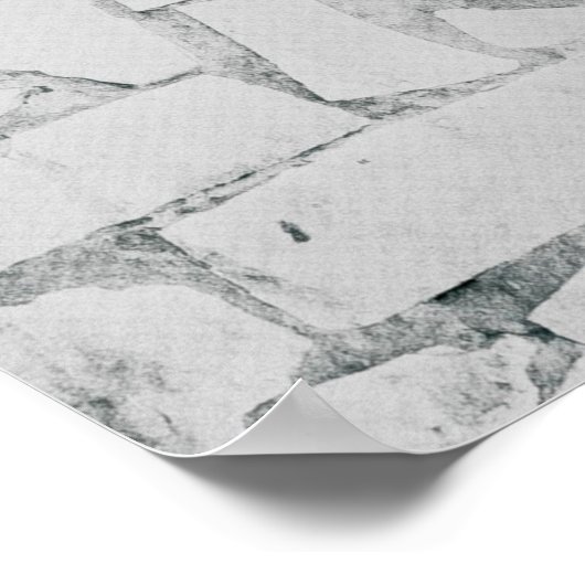 Weißes Druckerpapier auf weißem und grauem Beton Poster (Ecke)