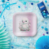 Weißes Duck Rosa Blumenpapier Platte Pappteller (Party)