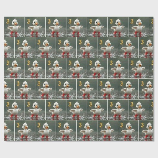 Weißes Duckeln in einer Regengrube mit #3 Ballon Geschenkpapier (Flach)