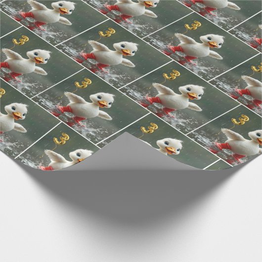 Weißes Duckeln in einer Regengrube mit #3 Ballon Geschenkpapier (Ecke)