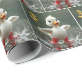 Weißes Duckeln in einer Regengrube mit #3 Ballon Geschenkpapier (Rolleneckpunkt)