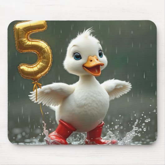 Weißes Duckeln in einer Regengrube mit #5-Ballon Mousepad (Vorne)