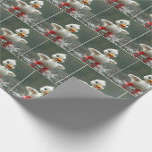 Weißes Duckling in einer Regenpuppe Geschenkpapier (Ecke)