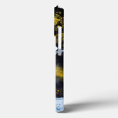 Weißes, dunkelgoldfarbenes Hintergrundbild Case-Mate iPhone Hülle (Rückseite / Links)