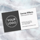 Weißes, dunkelgraues Logo, modern minimalistisch Visitenkarte
