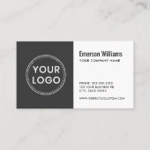 Weißes, dunkelgraues Logo, modern minimalistisch Visitenkarte (Vorderseite)
