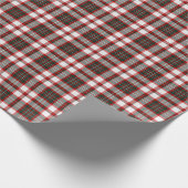 Weißes, dunkelgrünes und rotes Weihnachtskariertes Geschenkpapier (Ecke)