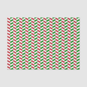 Weißes, dunkelrotes, grünes und weißes Herringbone Seidenpapier