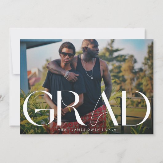 Weißes Dunkles Overlay | Modernes Foto Uni Ankündigung (Vorderseite)