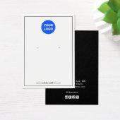 Weißes, dünne schwarze Grenze - Logo-Ohrring-Anzei (Schreibtisch)