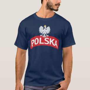 Weißes Eagle auf Polska Bogen T-Shirt