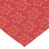 Weißes Edelweiss-Kontur-Muster Rot Kurzer Tischläufer (Ecke)
