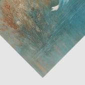 Weißes Egret im Wasserfarbendekoupage Seidenpapier (Detail)