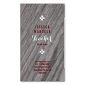 Weißes Eichenholz, braun, weiß Magnetische Visitenkarte (Vorderseite Vertikal)