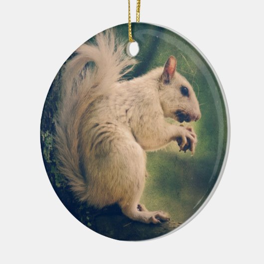 Weißes Eichhörnchen Keramikornament (Links)