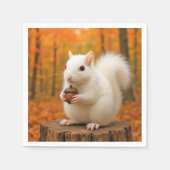 Weißes Eichhörnchen mit einem Acorn Serviette (Vorderseite)