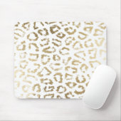 Weißes einfaches Chic-Imitat-Goldmoderner Mousepad (Mit Mouse)