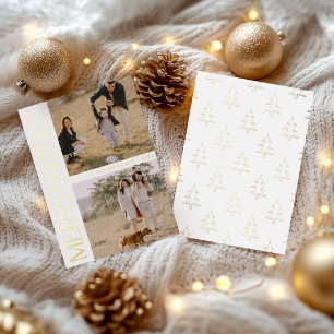 Weißes einfaches Foto mit "Merry and Bright" Text Folien Feiertagskarte
