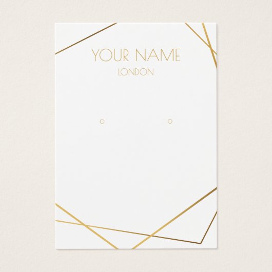 Weißes, einfaches, geometrisches Ohrring-Display (Vorderseite)