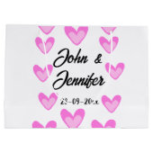 Weißes, einfaches Kleinstschreiben Große Geschenktüte (Rückseite)