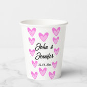 Weißes, einfaches Kleinstschreiben Pappbecher (Rückseite)