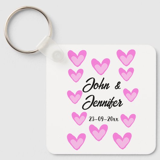 Weißes, einfaches Kleinstschreiben Schlüsselanhänger (Vorderseite)