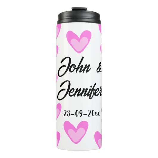 Weißes, einfaches Kleinstschreiben Thermosbecher (Vorderseite)