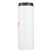 Weißes, einfaches Kleinstschreiben Thermosbecher (Rückseite)