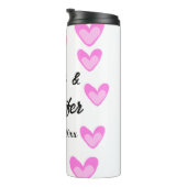 Weißes, einfaches Kleinstschreiben Thermosbecher (Nach rechts gedreht)