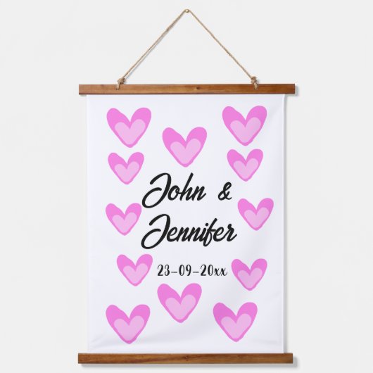 Weißes, einfaches Kleinstschreiben Wandteppich Mit Holzrahmen (Vorderseite)